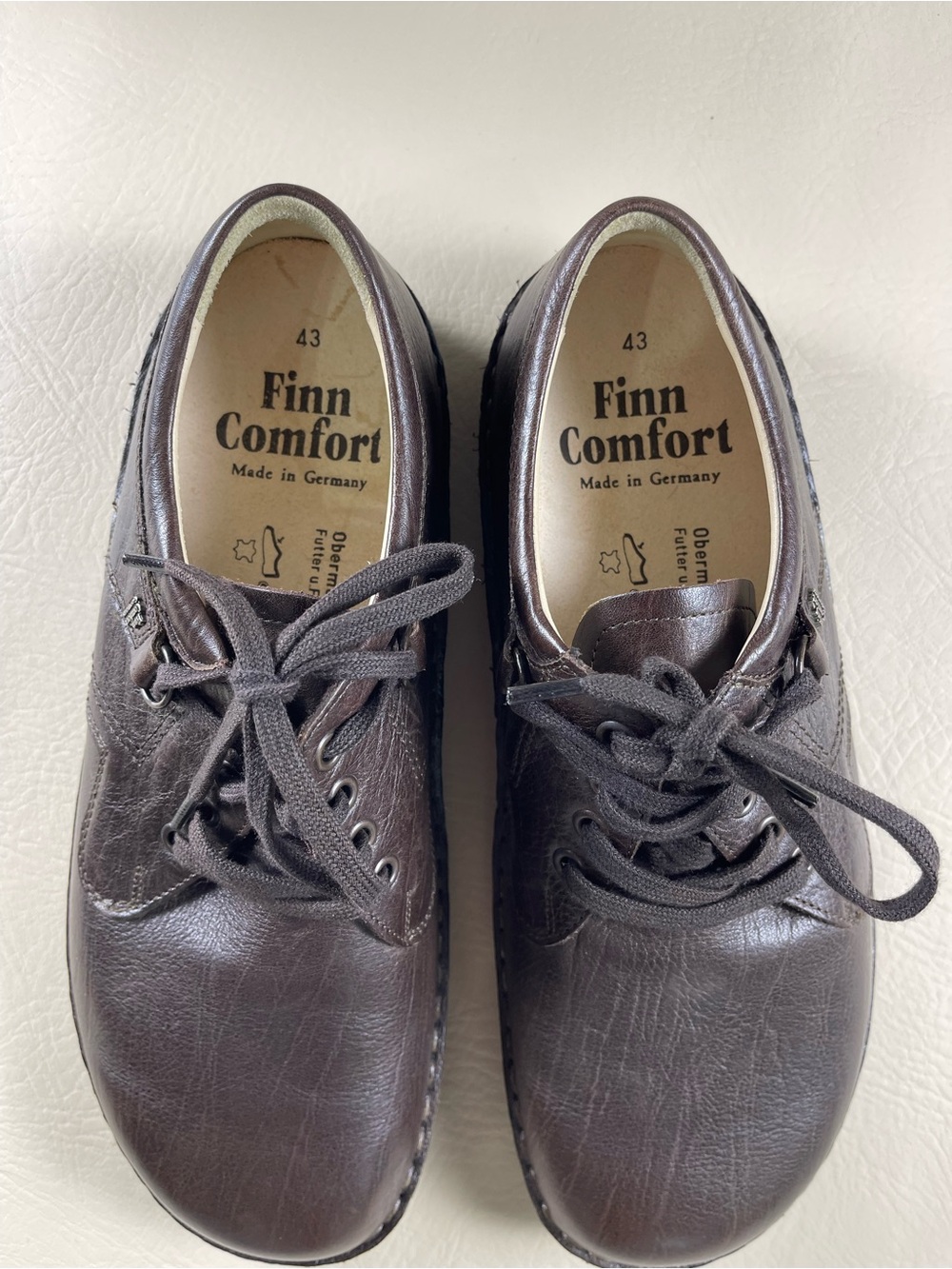 Finn Comfort Dark Brown Leather Lace-Up Oxford Sz 43 NWOT - Picture 2 of 11